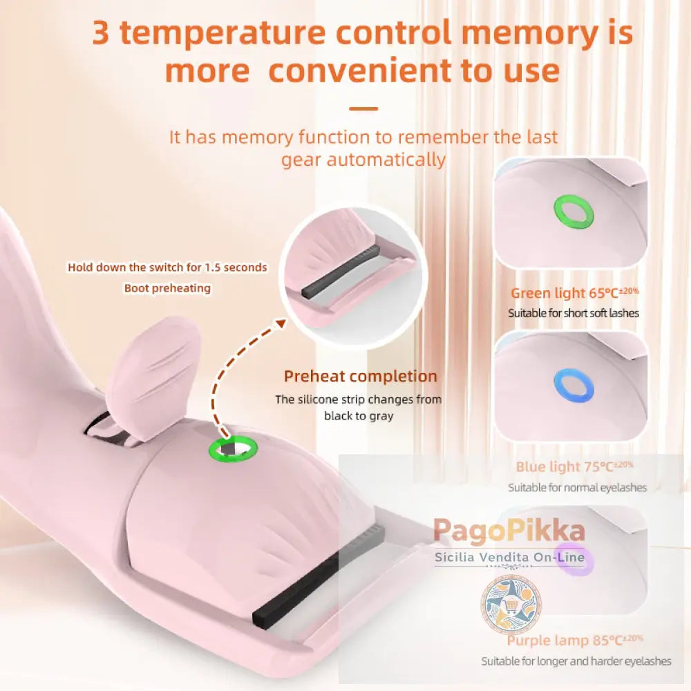 Piegaciglia elettronico a tre temperature ricaricabili a temperatura piegaciglia portatile compatto e riscaldante