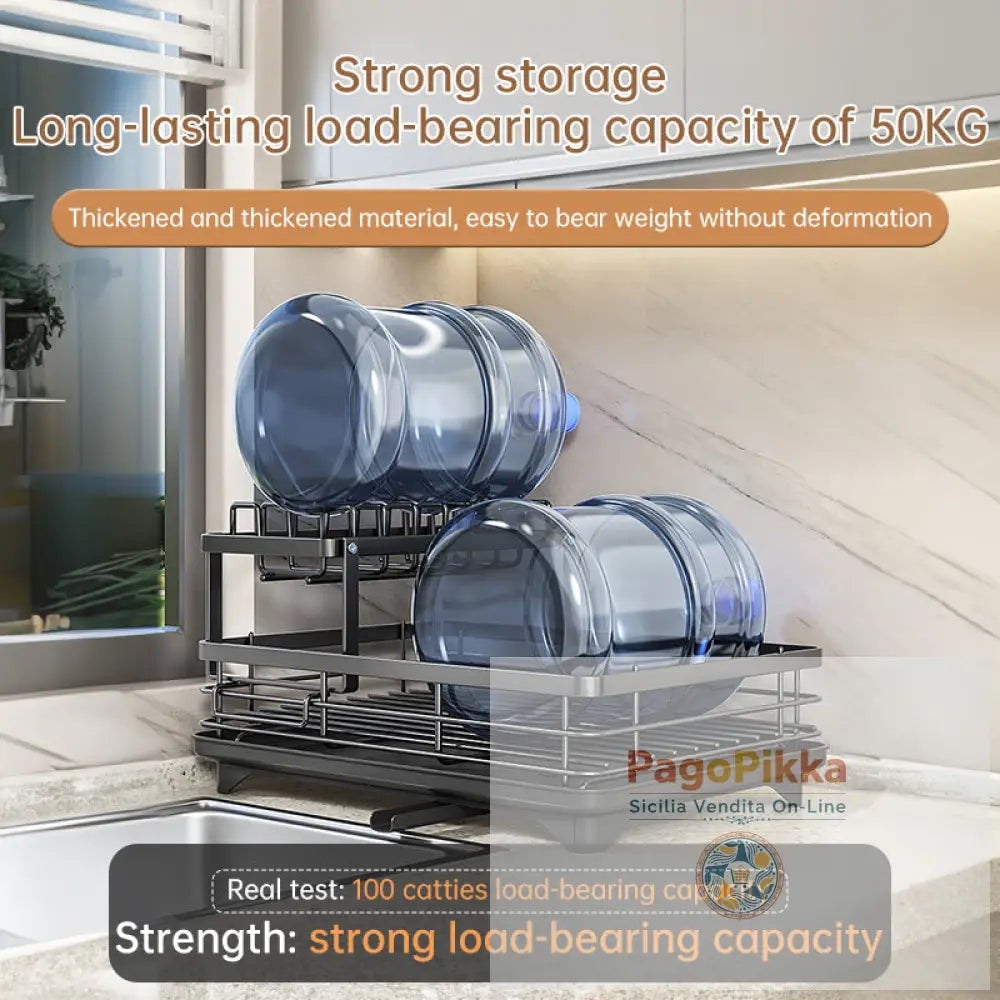Portapiatti da cucina 2024 con organizzatore regolabile in acciaio inox