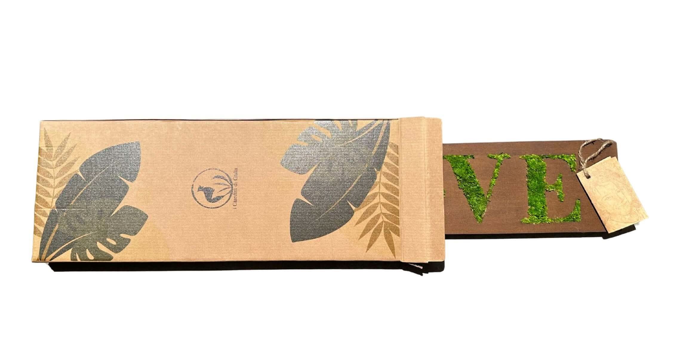 Quadro Rettangolare "Love" muschio stabilizzato