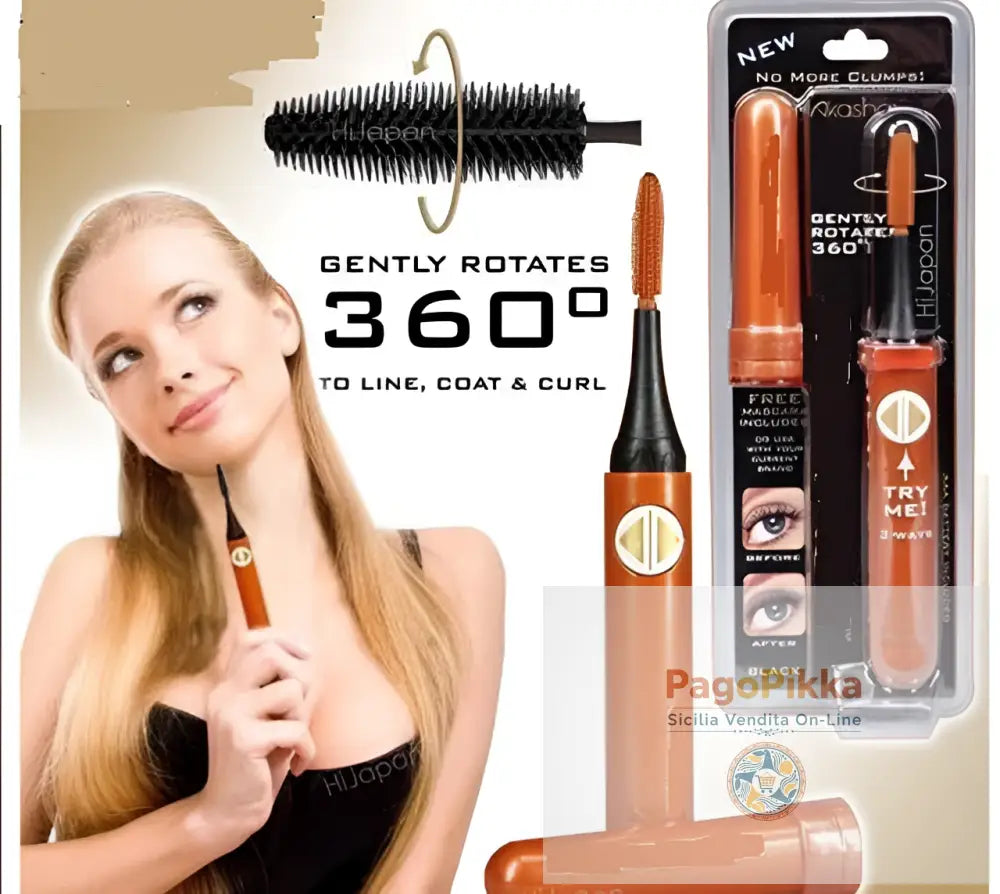 gently 360 Rotating Eyelash Curler Roller Wand Brush spin lash line coat curl lashes brush rotary