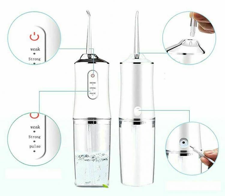 Idropulsore Dentale Professionale Portatile Per Pulizia Denti Orale Pulitore Pps