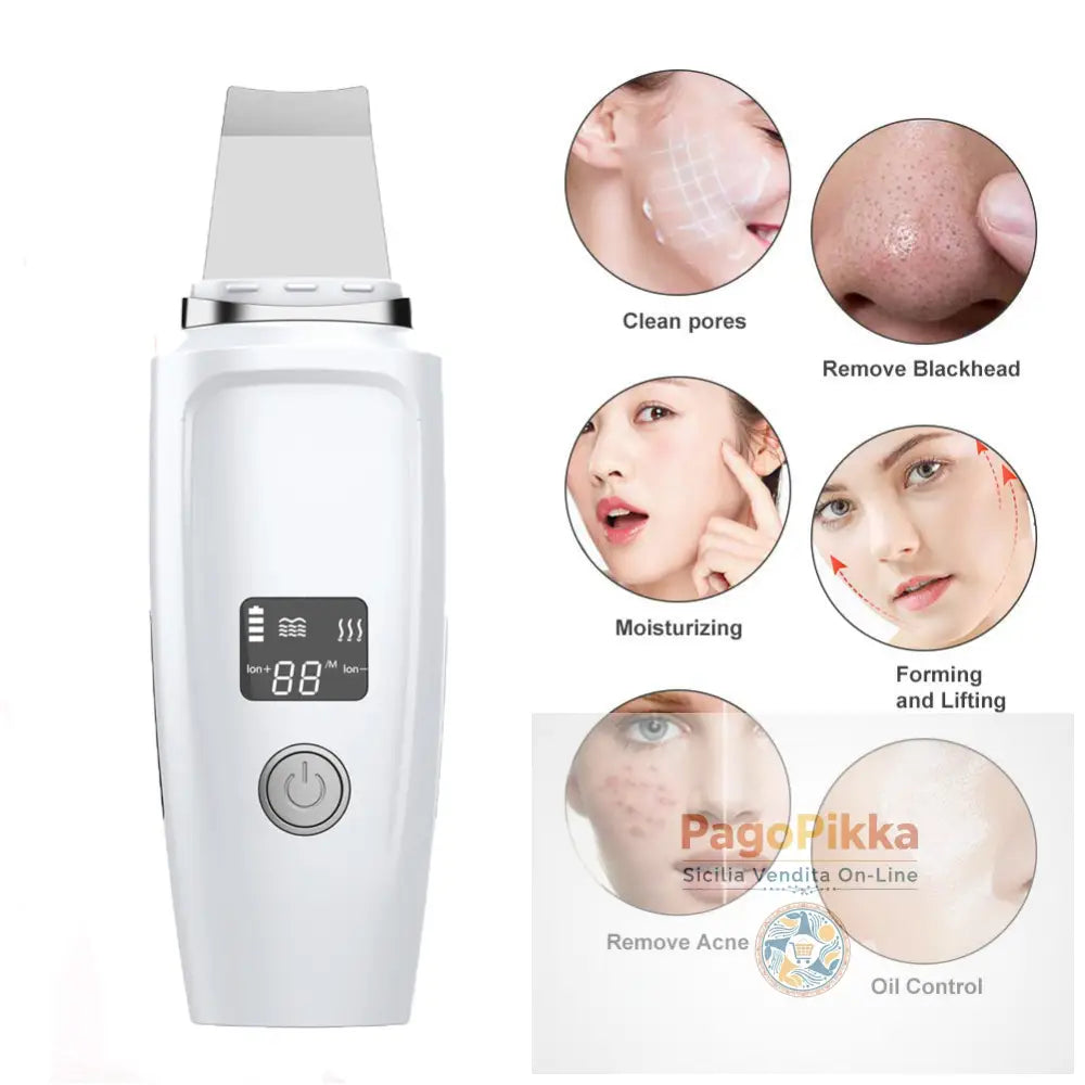Schermo LCD Pulisce i pori Rimuove Punti Neri e Brufoli Spray Spray e Sporco Macchina per la Peeling Faccia - White