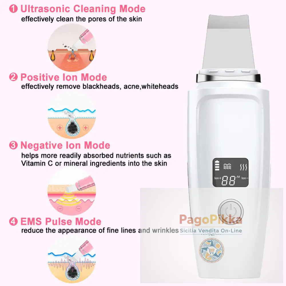 Schermo LCD Pulisce i pori Rimuove Punti Neri e Brufoli Spray Spray e Sporco Macchina per la Peeling Faccia - White