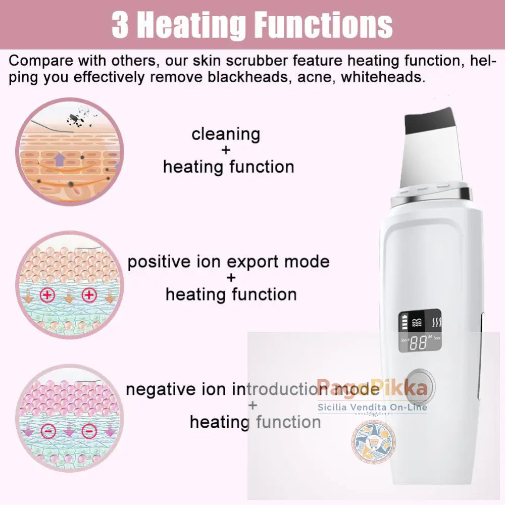 Schermo LCD Pulisce i pori Rimuove Punti Neri e Brufoli Spray Spray e Sporco Macchina per la Peeling Faccia - White