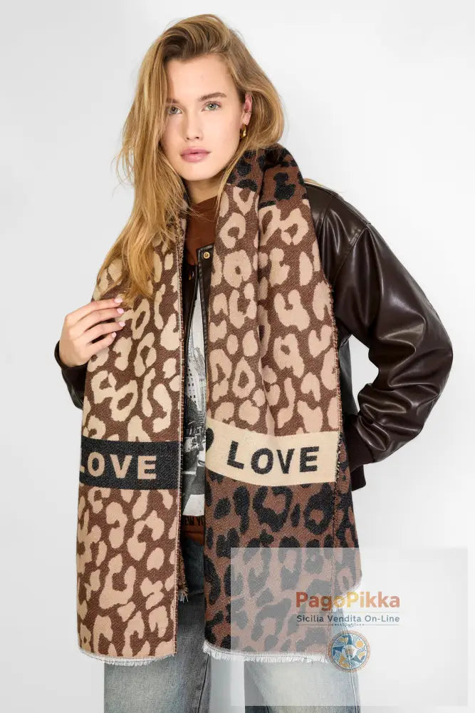 Sciarpe invernali con stampa leopardata, casual, acriliche, accessori quotidiani