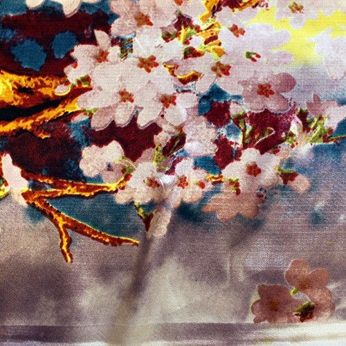 Seidige Schals - Kollektion ’Sommergarten’ 160x50cm Kirschblüten - Seidige Schals - Kollektion ’Sommergarten’ 160x50cm