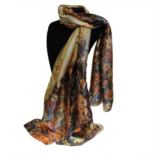 Seidige Schals - Kollektion ’Sommergarten’ 160x50cm Kirschblüten - Seidige Schals - Kollektion ’Sommergarten’ 160x50cm