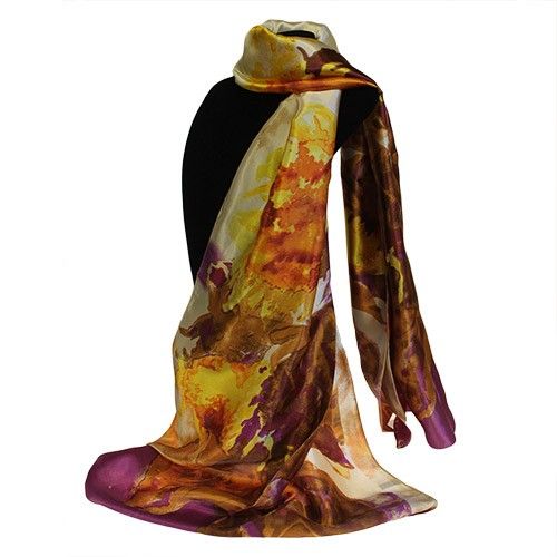 Seidige Schals - Kollektion ’Sommergarten’ 160x50cm Sonnenblumen - Seidige Schals - Kollektion ’Sommergarten’ 160x50cm