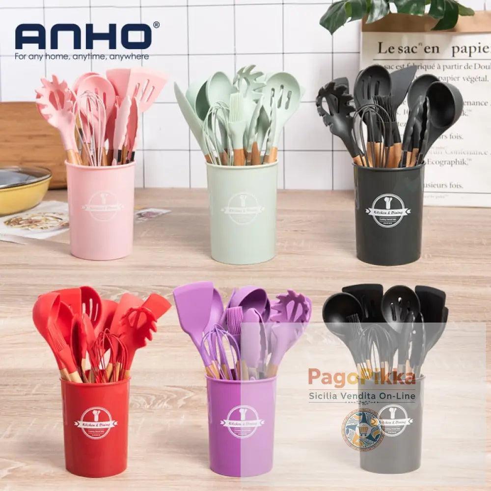 Set di utensili da cucina in silicone per la cucina accessori standard per strumenti da cucina antiaderenti