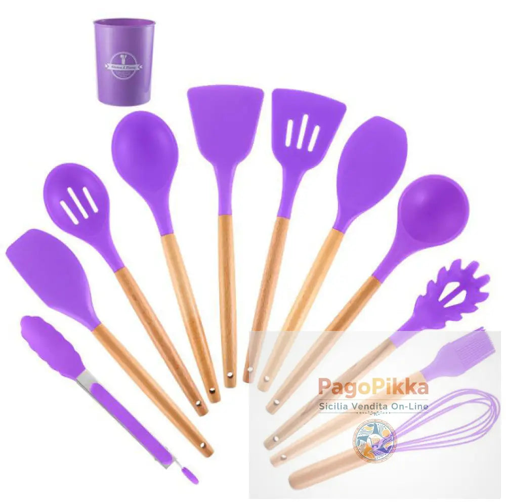 Set di utensili da cucina in silicone per la cucina accessori standard per strumenti da cucina antiaderenti