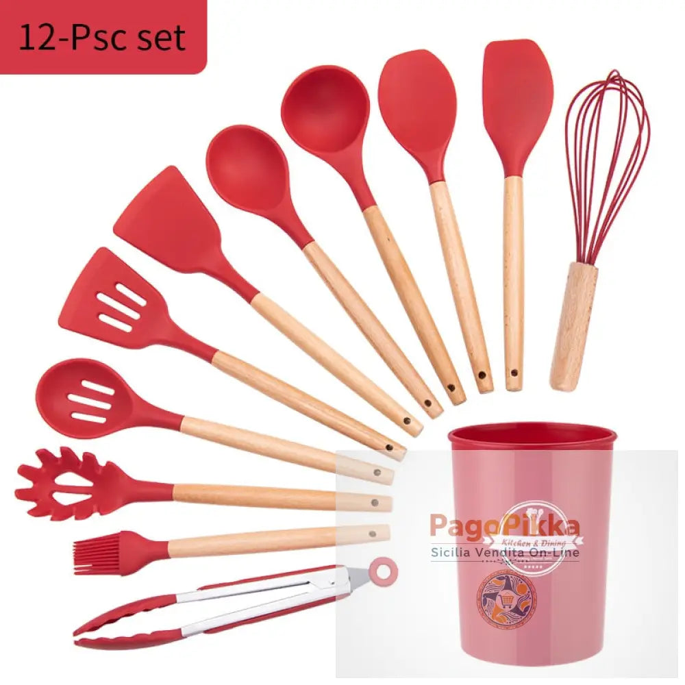 Set di utensili da cucina in silicone per la cucina accessori standard per strumenti da cucina antiaderenti