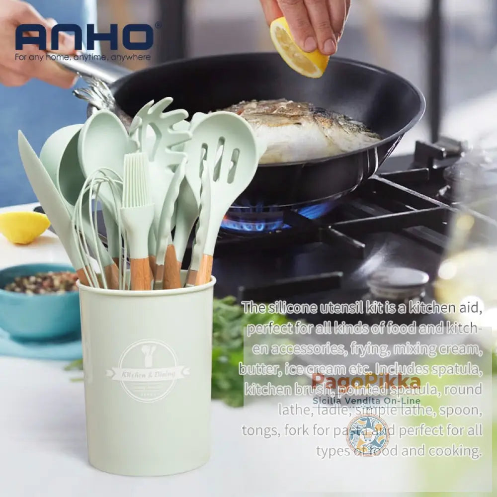 Set di utensili da cucina in silicone per la cucina accessori standard per strumenti da cucina antiaderenti