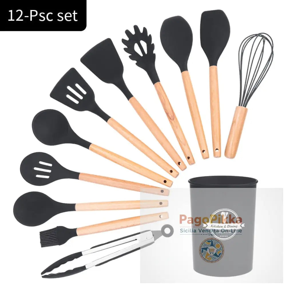 Set di utensili da cucina in silicone per la cucina accessori standard per strumenti da cucina antiaderenti