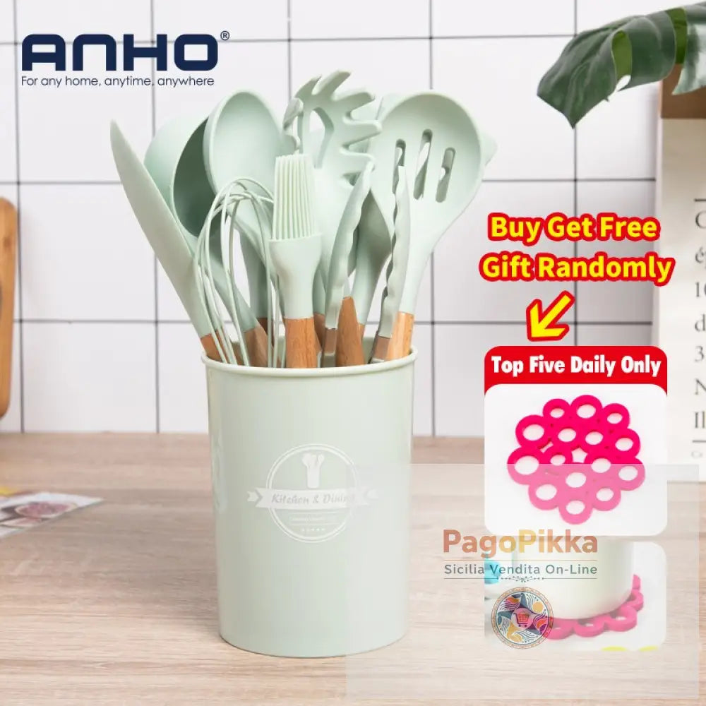 Set di utensili da cucina in silicone per la cucina accessori standard per strumenti da cucina antiaderenti