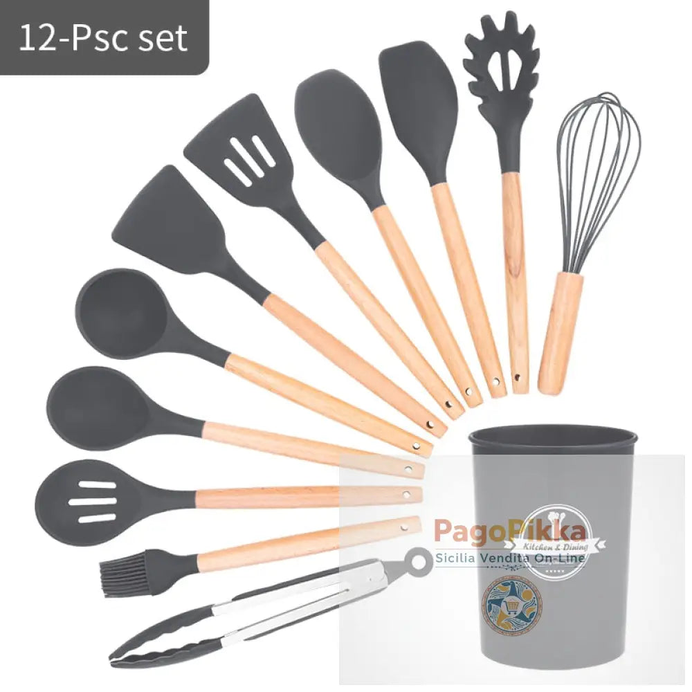 Set di utensili da cucina in silicone per la cucina accessori standard per strumenti da cucina antiaderenti