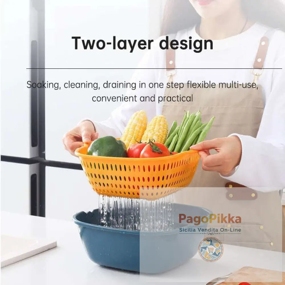 Set in sei pezzi di cestello multifunzionale in plastica in plastica per la casa cesto per il lavaggio delle verdure