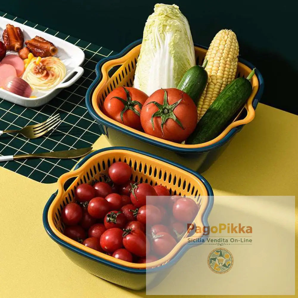 Set in sei pezzi di cestello multifunzionale in plastica in plastica per la casa cesto per il lavaggio delle verdure