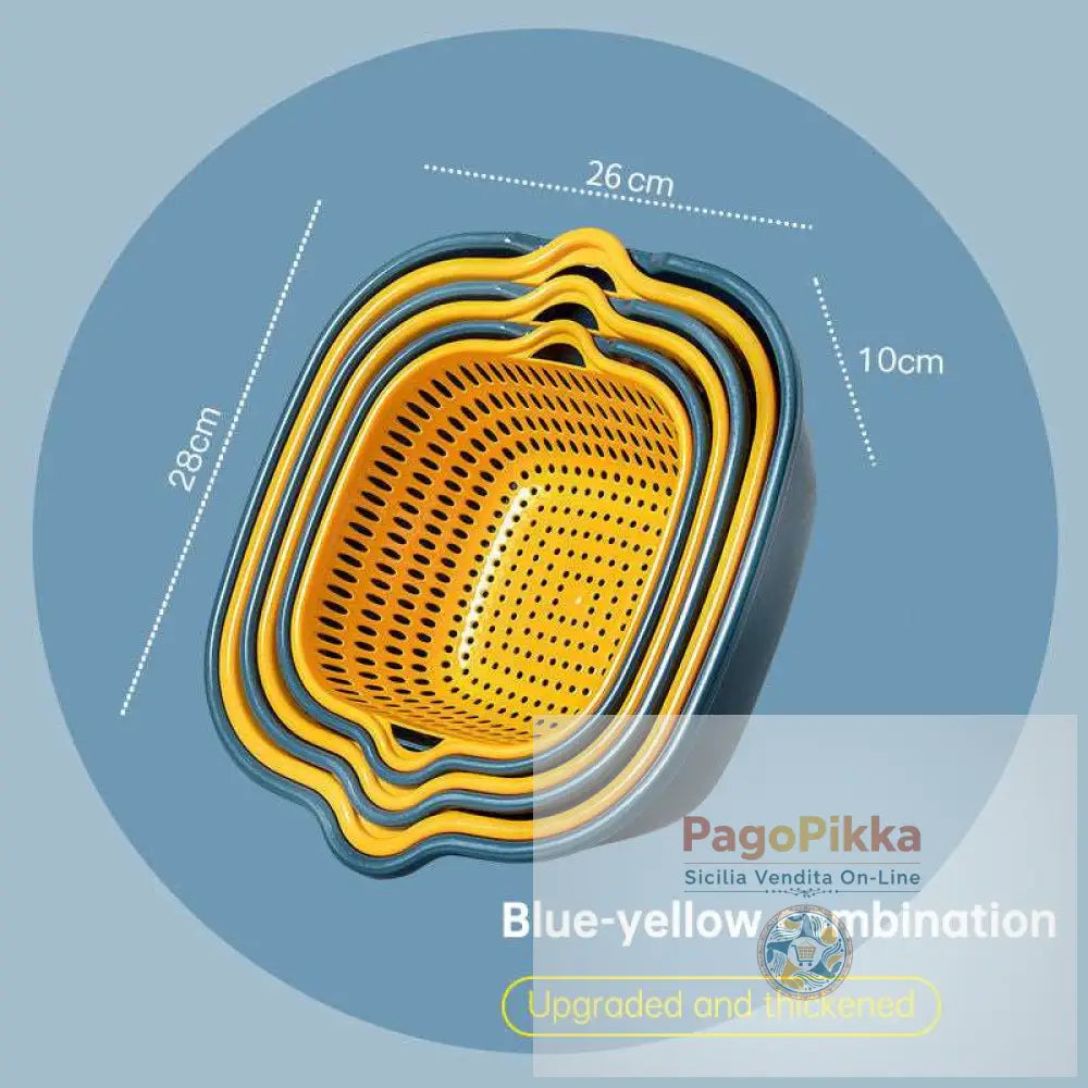 Set in sei pezzi di cestello multifunzionale in plastica in plastica per la casa cesto per il lavaggio delle verdure