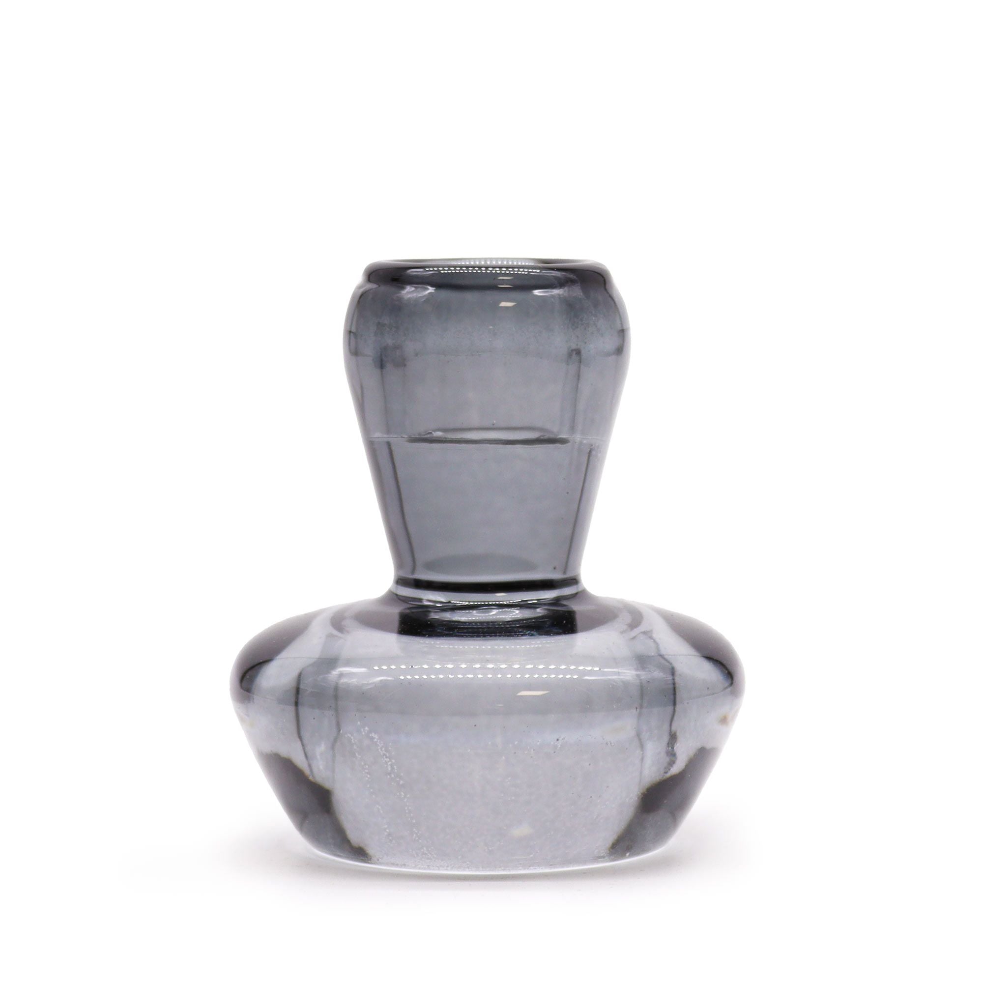 Set of 2 Mushroom Flip Dinner Candle / Tealight Holder - Midnight Grey - Glass Candle Holders & Jar Sets