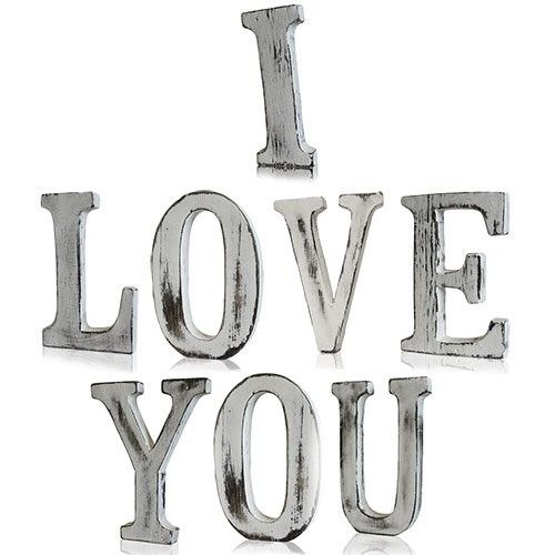 Shabby-Chic-Buchstaben I LOVE YOU - Shabby-Chic-Buchstaben