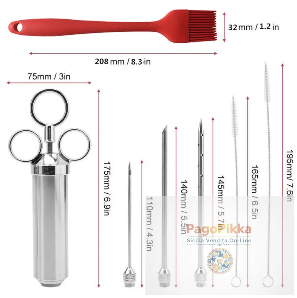 Siringa in acciaio inossidabile Ago di tacchino Utensili da cucina