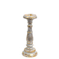 Small Candle Stand - White Gold - Vintage Candle Stands