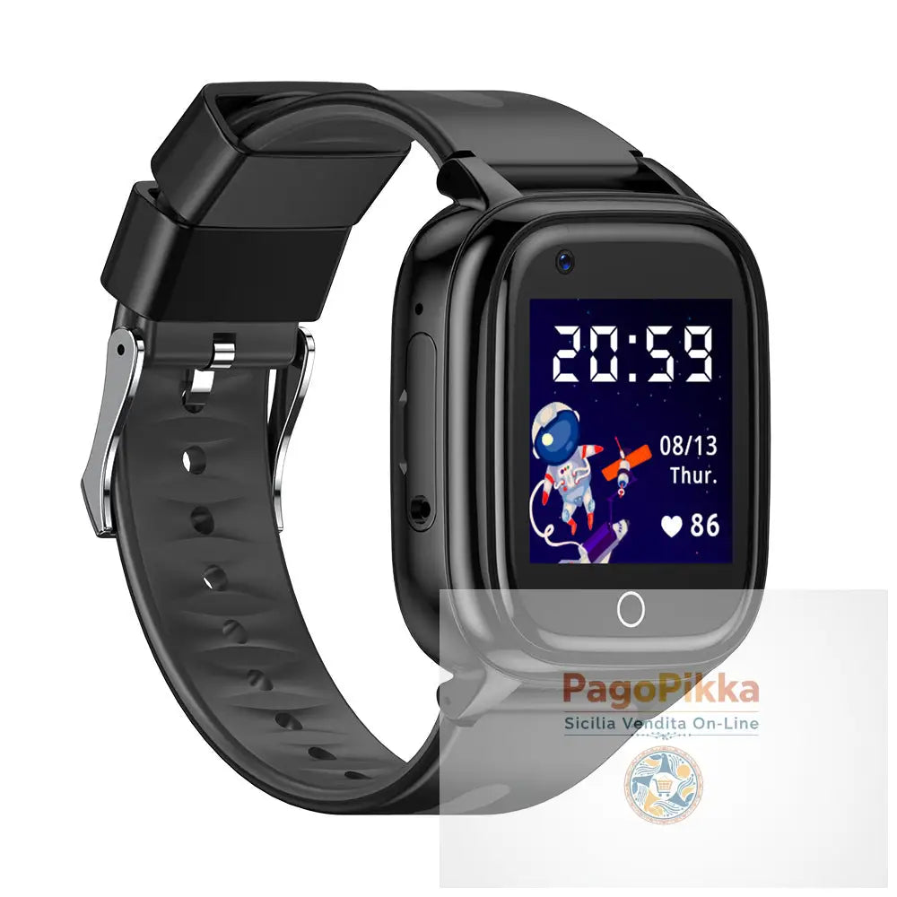 Smart children’s phone positioning watch with video 4G full network waterproof strap GPS - Diamond Black English