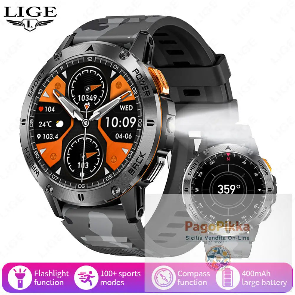 Smart Watch Bluetooth Call Multifunctional Sports Watch Long Range Watch - Camouflage with black