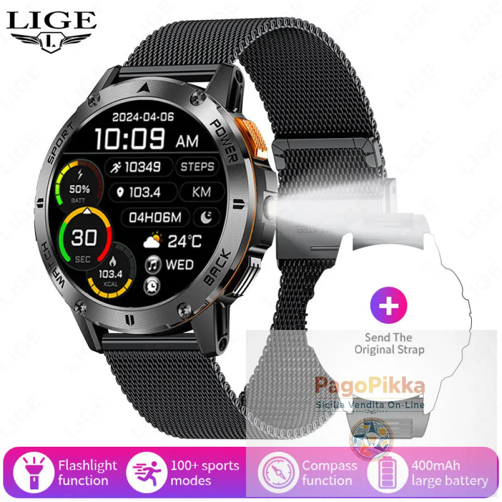 Smart Watch Bluetooth Call Multifunctional Sports Watch Long Range Watch - Netting Black