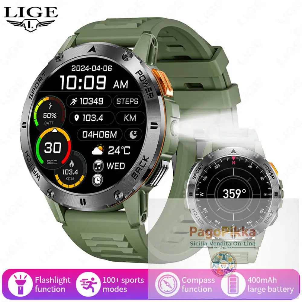 Smart Watch Bluetooth Call Multifunctional Sports Watch Long Range Watch - Tape Green