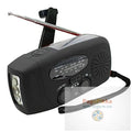 Solar hand crank radio flashlight - Black - ACCESSORI CASA