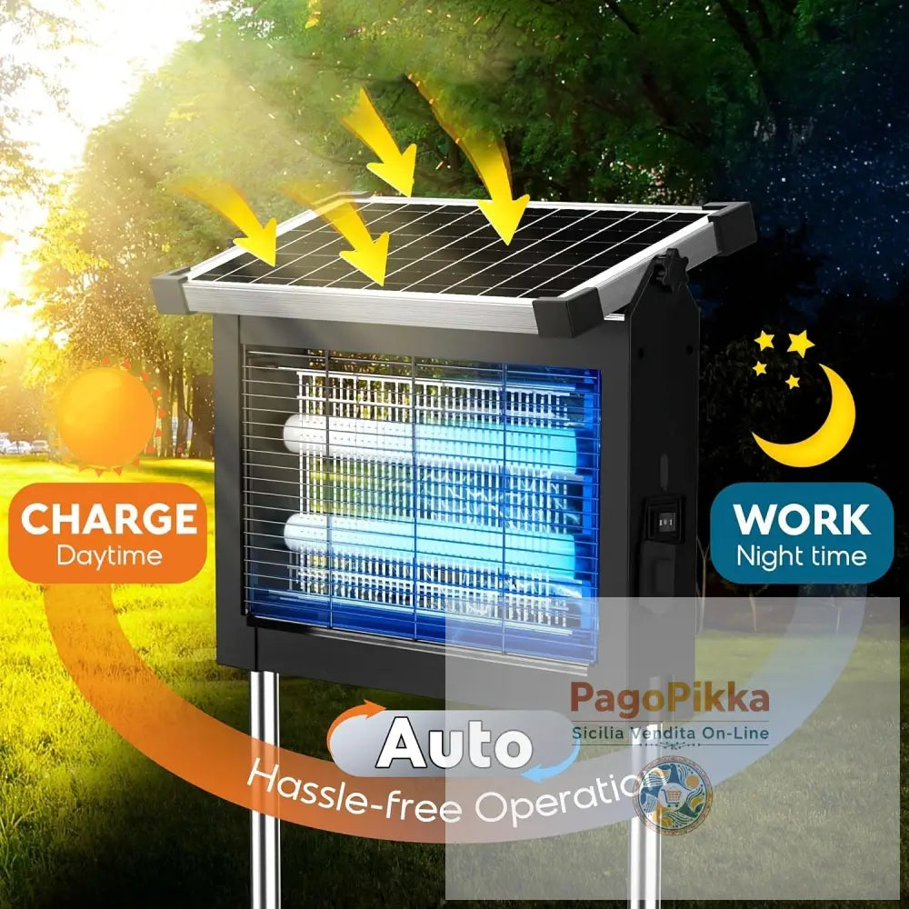 Solar Powered Bug Zapper Outdoor Zechuan Bug Zapper 4500V - Black