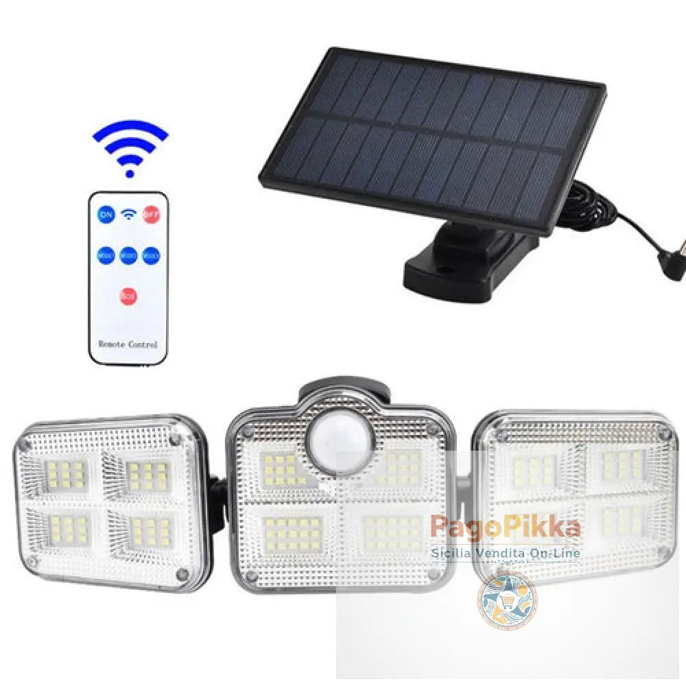 Solar Sensor Light 122 LED 3Head Outdoor Spotlight with 3 Modes - 50625-0XX
