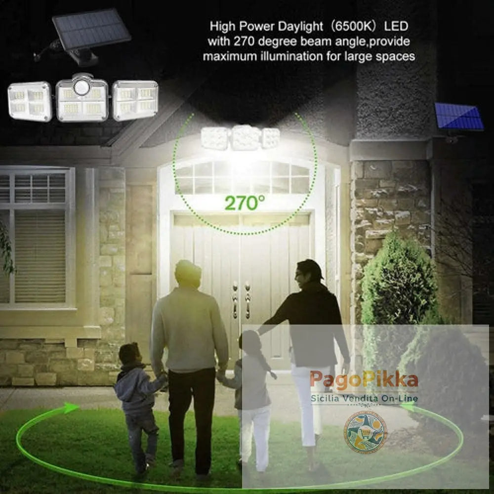 Solar Sensor Light 122 LED 3Head Outdoor Spotlight with 3 Modes - 50625-0XX