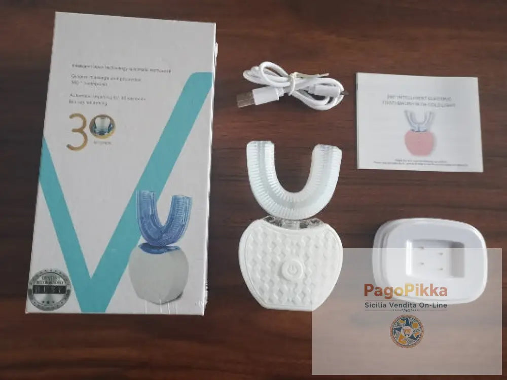 360 Degrees Intelligent Automatic Electric Toothbrush Waterproof U Type Tooth Brush Whitening Blue Light USB Charging