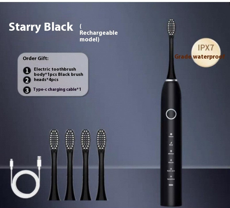 Spazzolino elettrico ricaricabile automatico Electric Toothbrush Rechargeable Automatic - Starry Sky Black A8 Suit 1