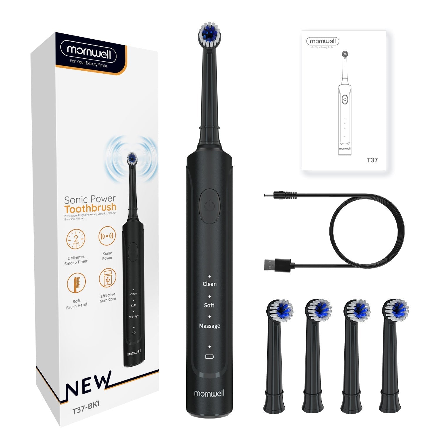 Fashion Personality Rotating Electric Toothbrush - Black - PRODOTTI PER L’IGIENE ORALE