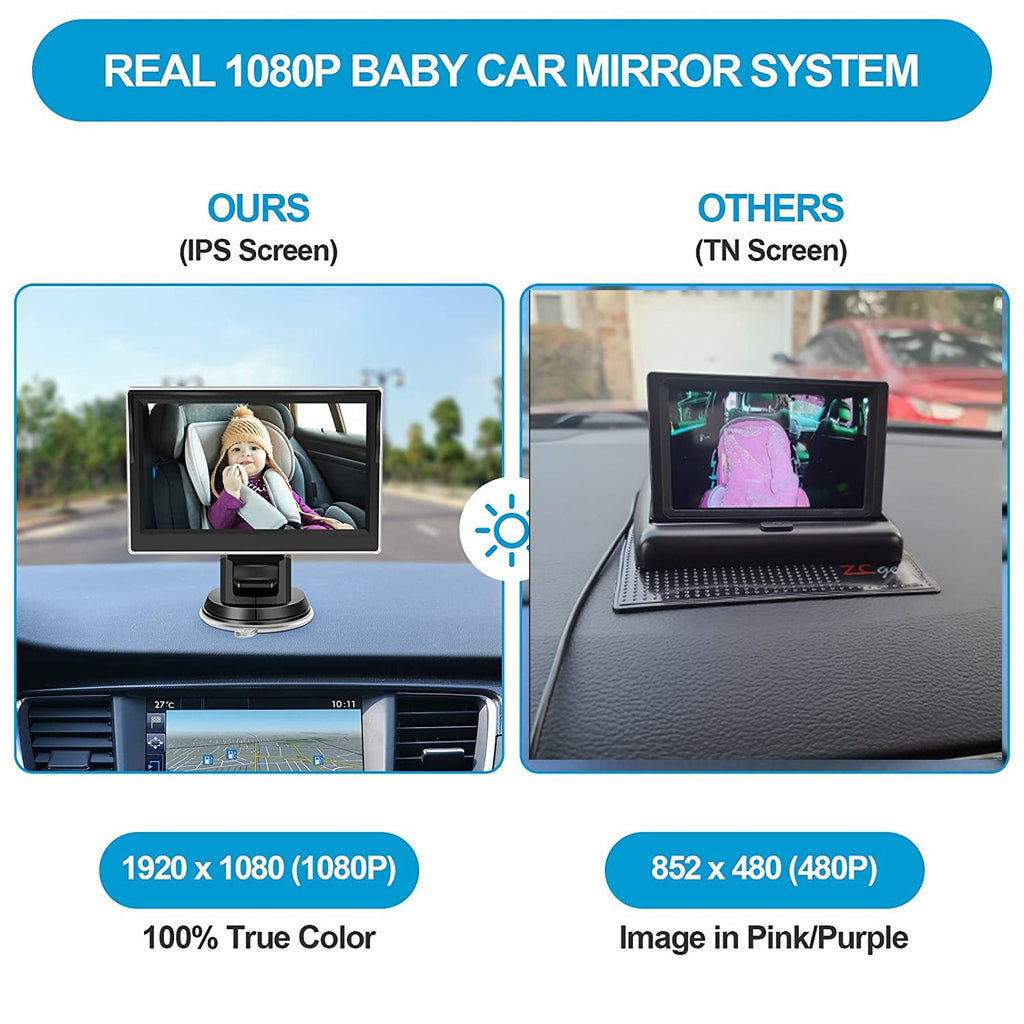 Specchietto per bambini per auto con baby monitor HD 1080P modello privato da 4,3 pollici Copy of 4.3 inch private