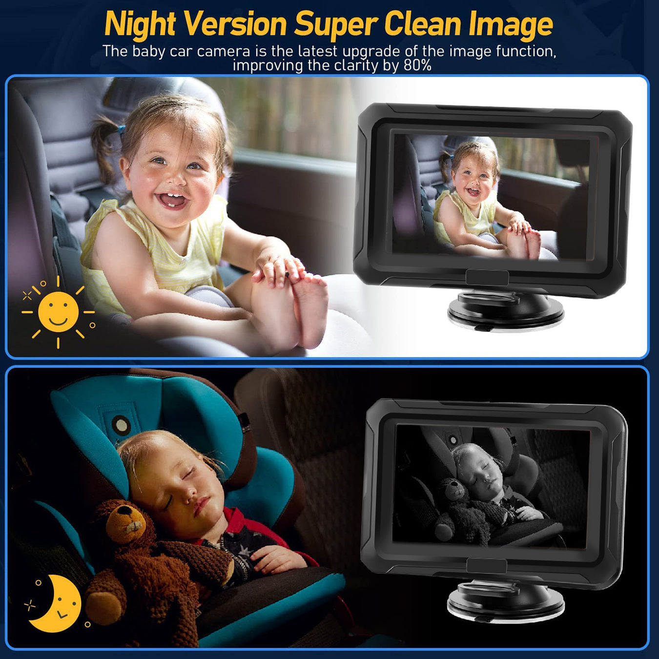 Specchietto per bambini per auto con baby monitor HD 1080P modello privato da 4,3 pollici Copy of 4.3 inch private