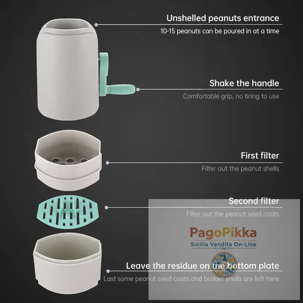 Strumento manuale per sgusciare arachidi e pistacchi gadget da cucina per sgusciare e sbucciare - white