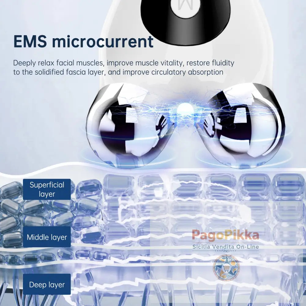 Strumento per la diralizzazione del viso a rulli EMS terapia della luce domestica per il viso viso e viso beauty