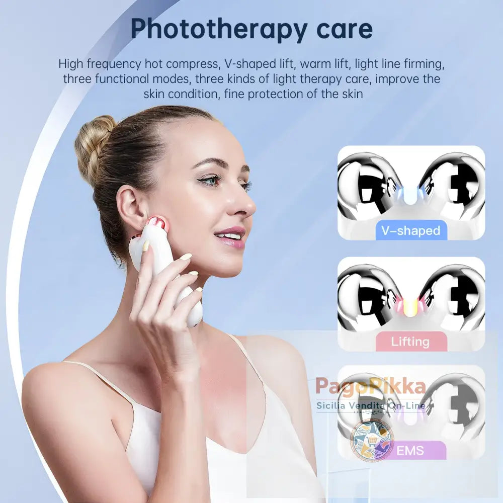 Strumento per la diralizzazione del viso a rulli EMS terapia della luce domestica per il viso viso e viso beauty