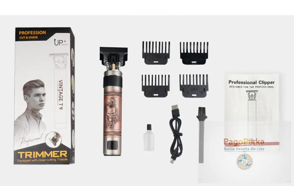 T9 tagliacapelli olio testa push display digitale intaglio teschio tagliacapelli taglio taglio bianco carica usb rasata