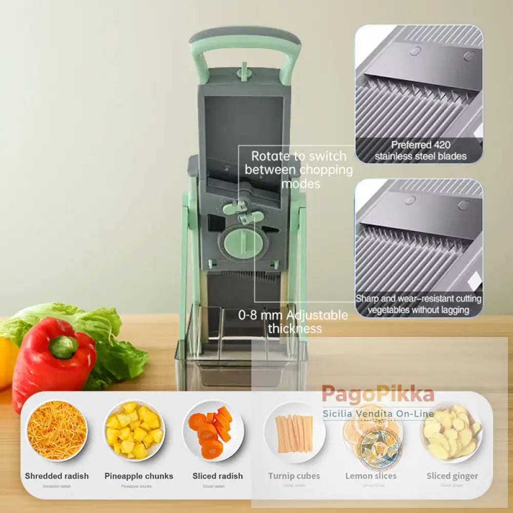 Tagliaverdure e grattugia multifunzione per frutta e verdura. Trita grattugia affetta le patate in modo efficiente.