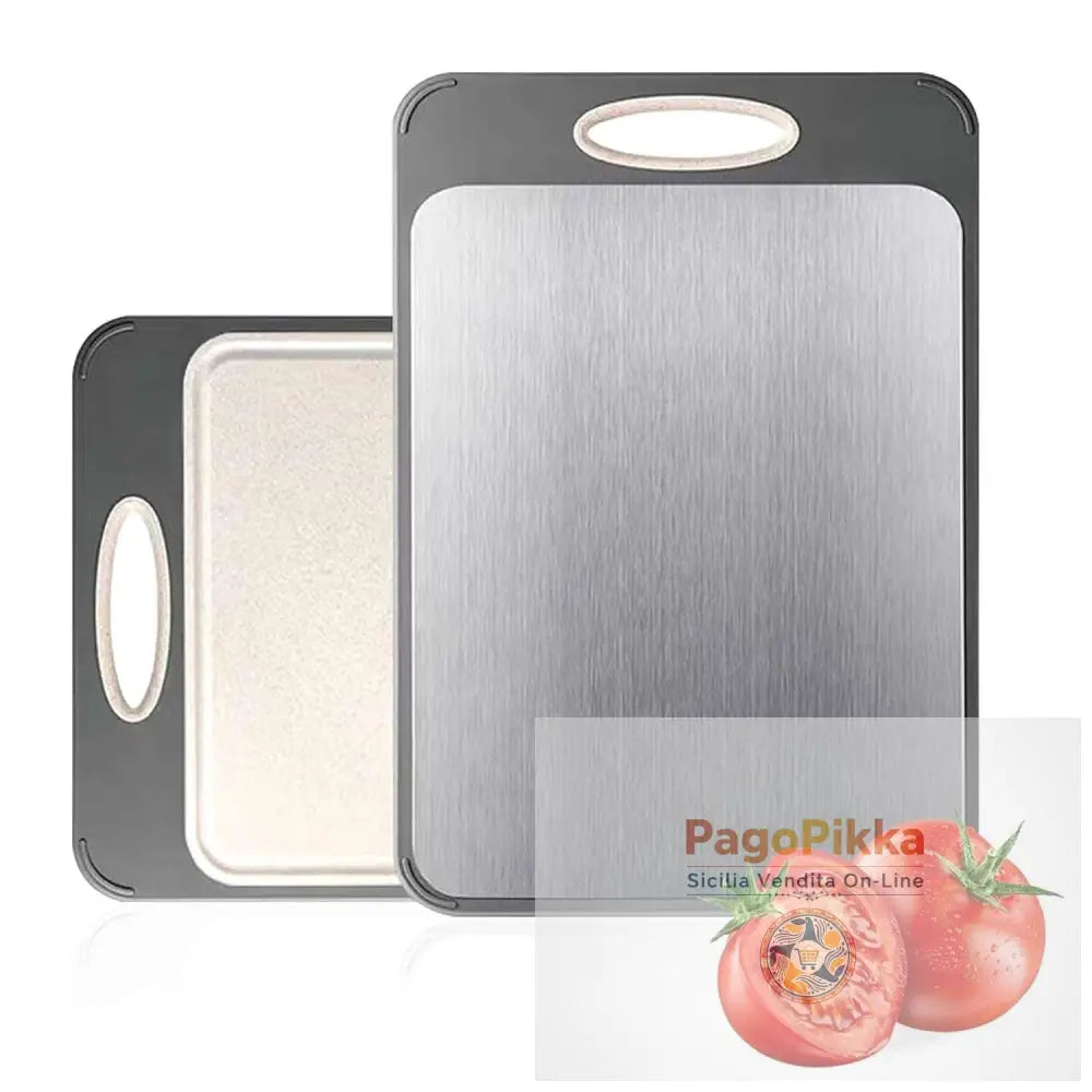 Tagliere in plastica in acciaio inox a doppia faccia per tagliere in cucina domestica con cannuccia di grano PP