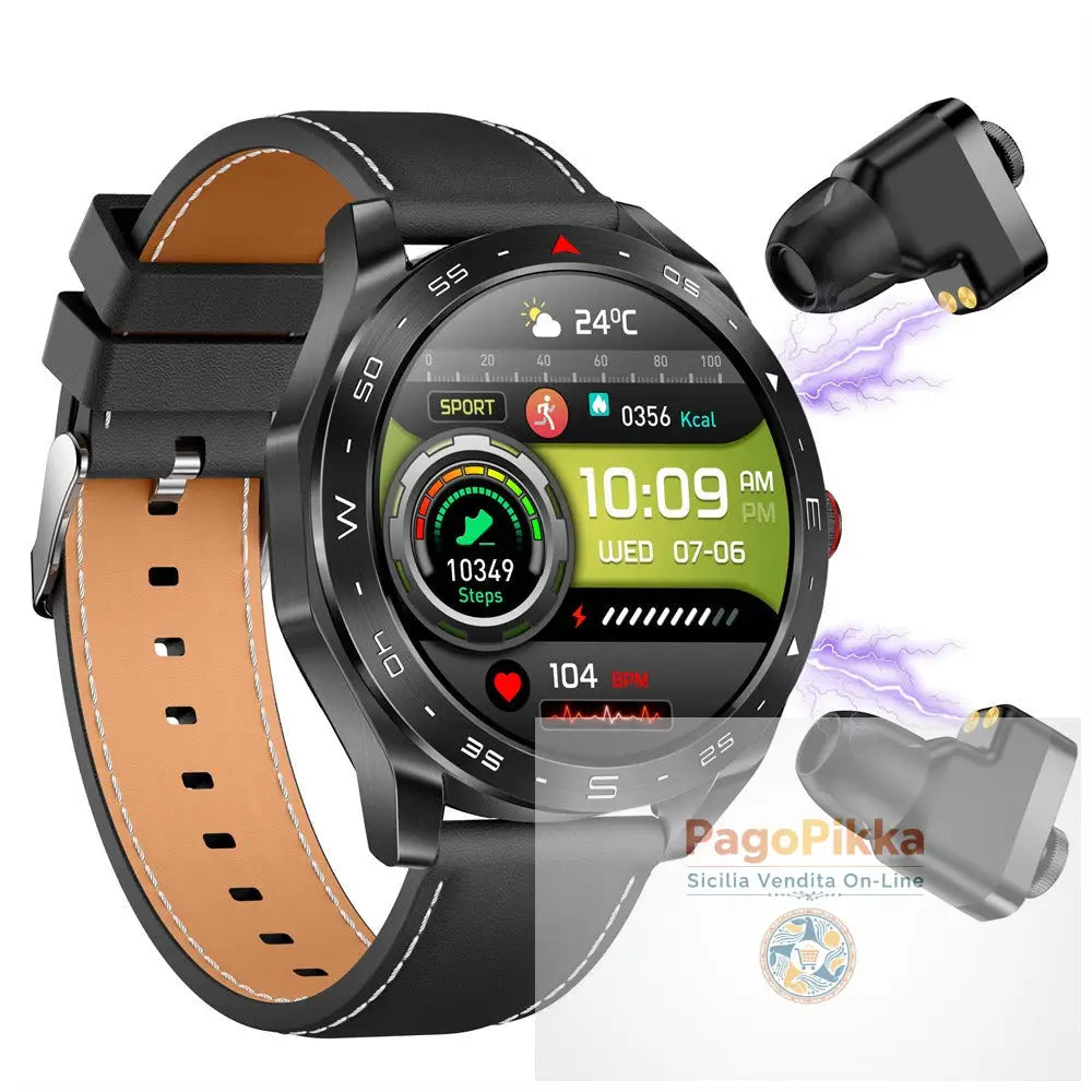 The New T95 Smart Watch With Earphones 1.52 Inch Ips 2 In 1Exercise Blood Pressure Blood Oxygen Message Reminder Smart