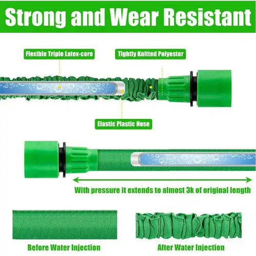 Tubo flessibile per acqua da giardino espandibile espandibile con ugello spruzzatore 25 50 -- Expandable Flexible