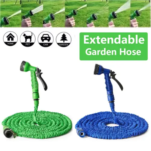 Tubo flessibile per acqua da giardino espandibile espandibile con ugello spruzzatore 25 50 -- Expandable Flexible